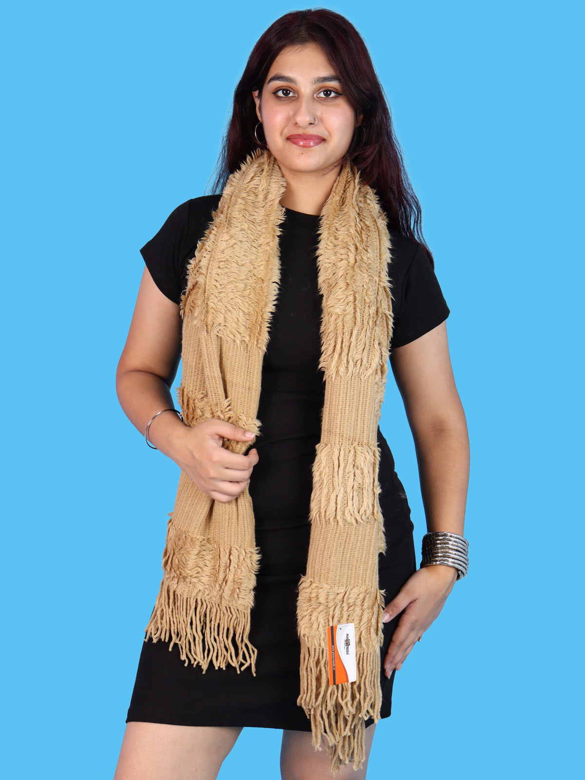 Pick Ur Needs Premium Winter Muffler for Women & Girls Soft Textured Woven with Fringe Detailing Warm Lightweight Neck Wrap