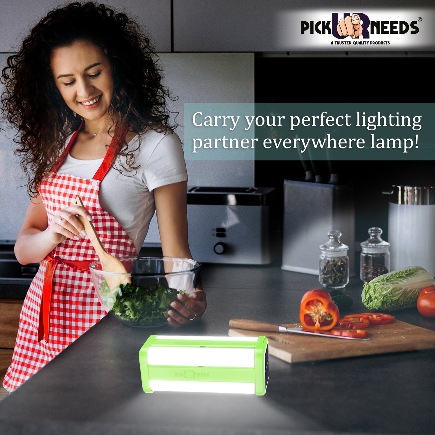 Pick Ur Needs 360 Degree Floor Lantern Lamp Emergency Rechargeable Solar Light 4 Tube