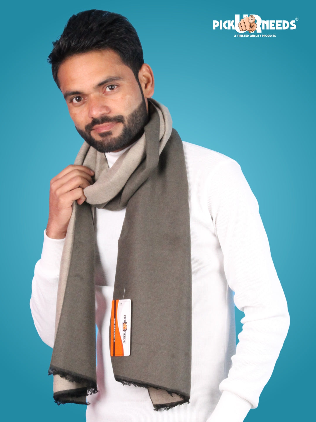 Pick Ur Needs Reversible Winter Muffler for Men Dual-Color Soft Woolen Scarf Warm, Stylish & Lightweight Muffler for Casual, Office & Outdoor Wear