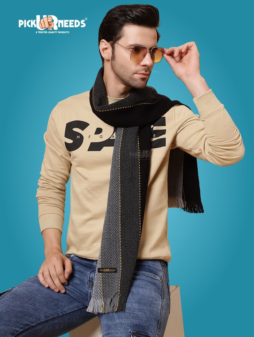 Pick Ur Needs Stylish Men’s Muffler – Warm, Soft & Trendy Winter Accessory