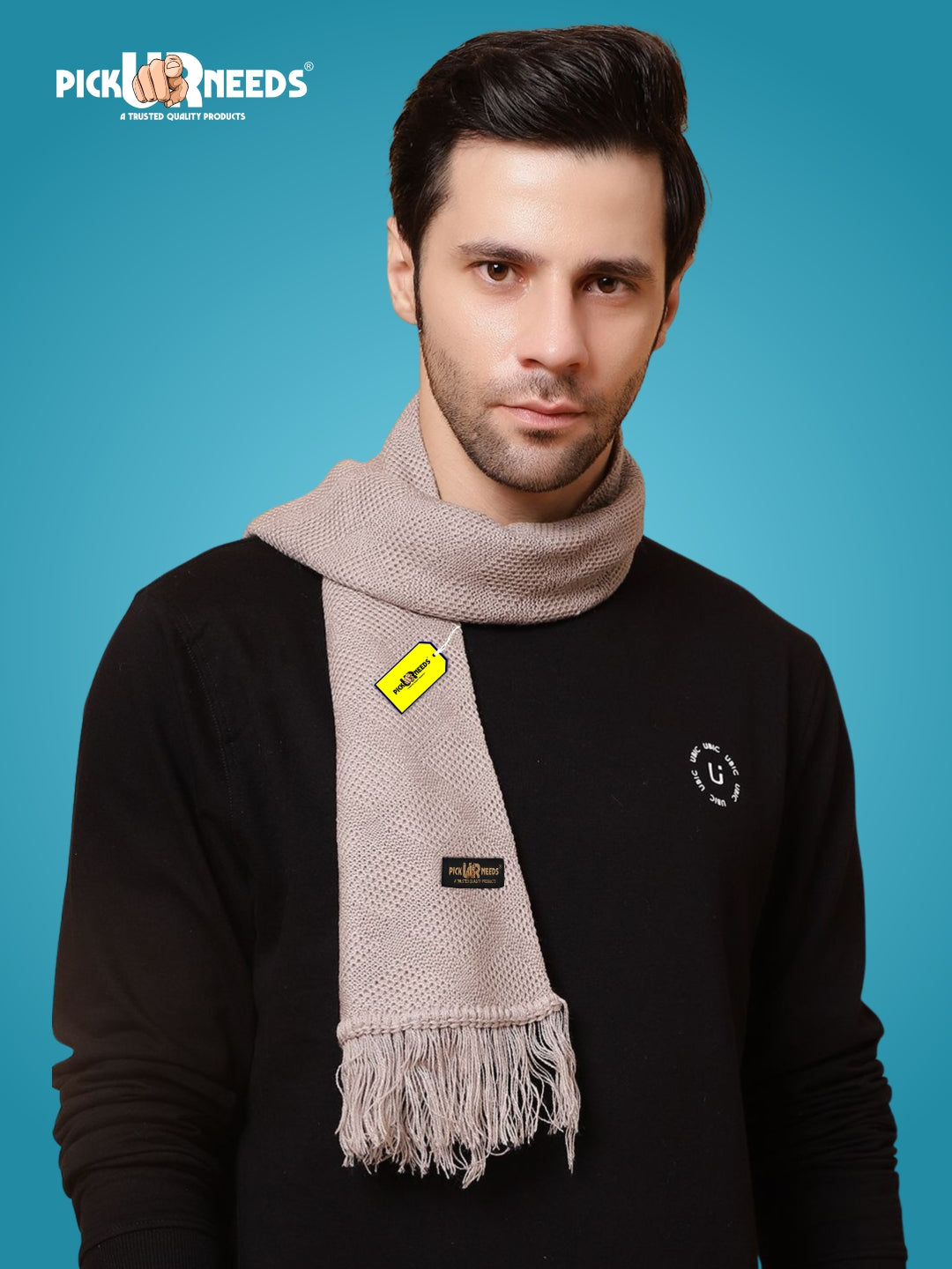 Pick Ur Needs Premium Soft, Warm & Breathable Wool Blend Winter Scarf for Men Fashionable Elegant Muffler