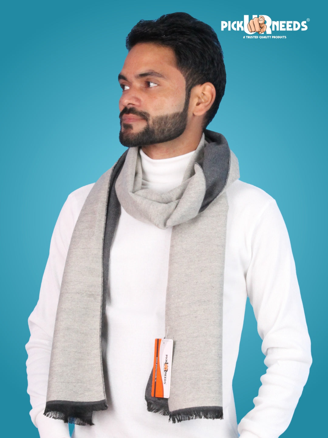 Pick Ur Needs Reversible Winter Muffler for Men Dual-Color Soft Woolen Scarf Warm, Stylish & Lightweight Muffler for Casual, Office & Outdoor Wear