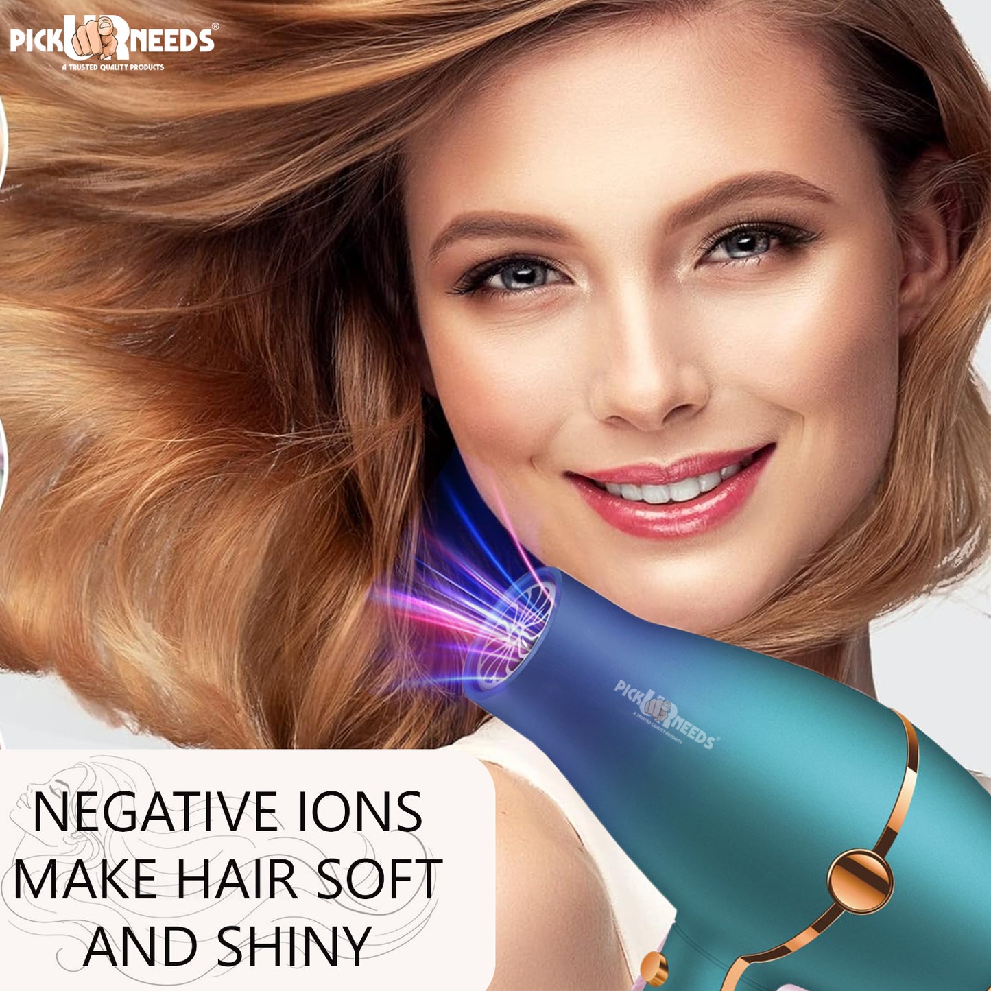 Pick Ur Needs Stylish Professional Hair Dryer For Men/Women With 5000 Watt Powerfull Motor 3 Temperature 2 Wind Force Modes Premium Hair Dryer