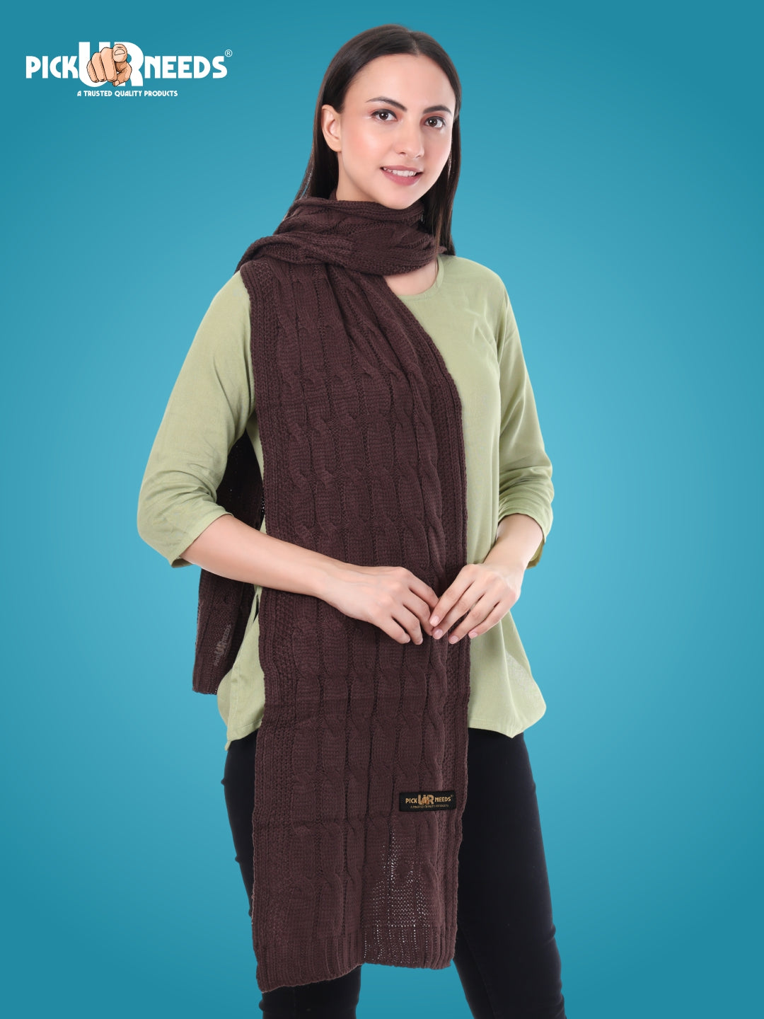 Pick Ur Needs Women’s Woolen Muffler Soft & Warm Knitted Scarf Winter Neck Wrap Premium Acrylic Wool Stylish Hand-Washable