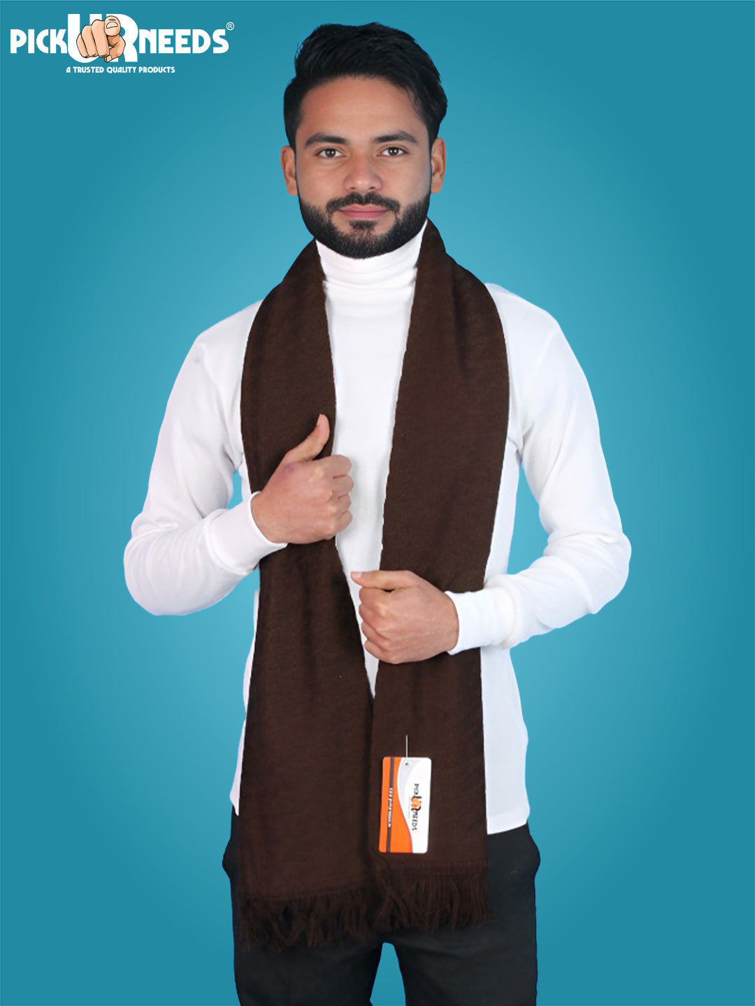 Pick Ur Needs Men’s Signature Winter Muffler Ultra-Soft Textured Scarf for Cold Weather Elegant Daily & Office Wear Muffler for Men