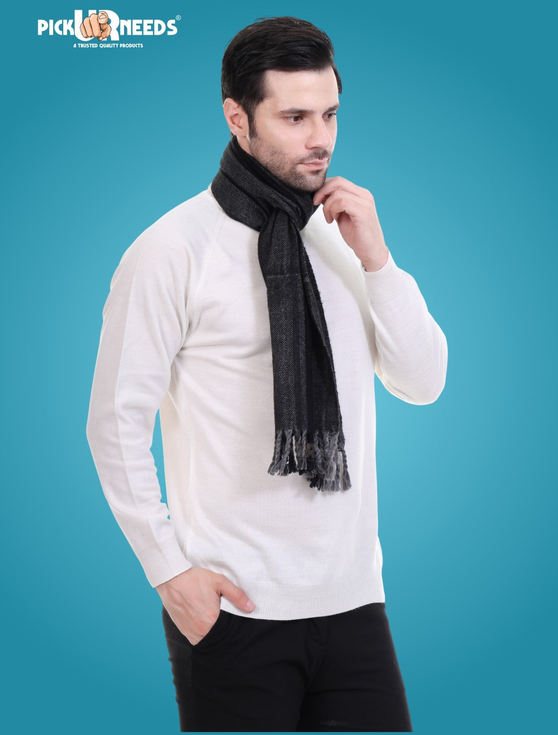 Pick Ur Needs Stylish Men’s Muffler – Warm, Soft & Trendy Winter Accessory