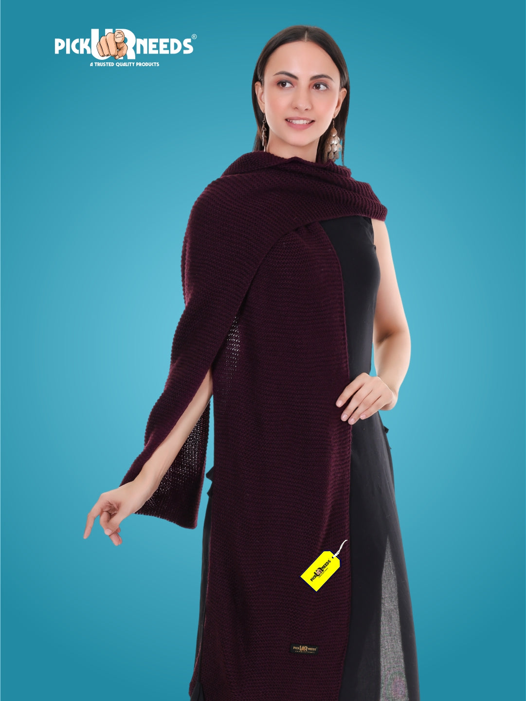 Pick Ur Needs Soft & Elegant Women’s Winter Scarf Wool Blend Knitted Muffler For Cold Weather Wrap