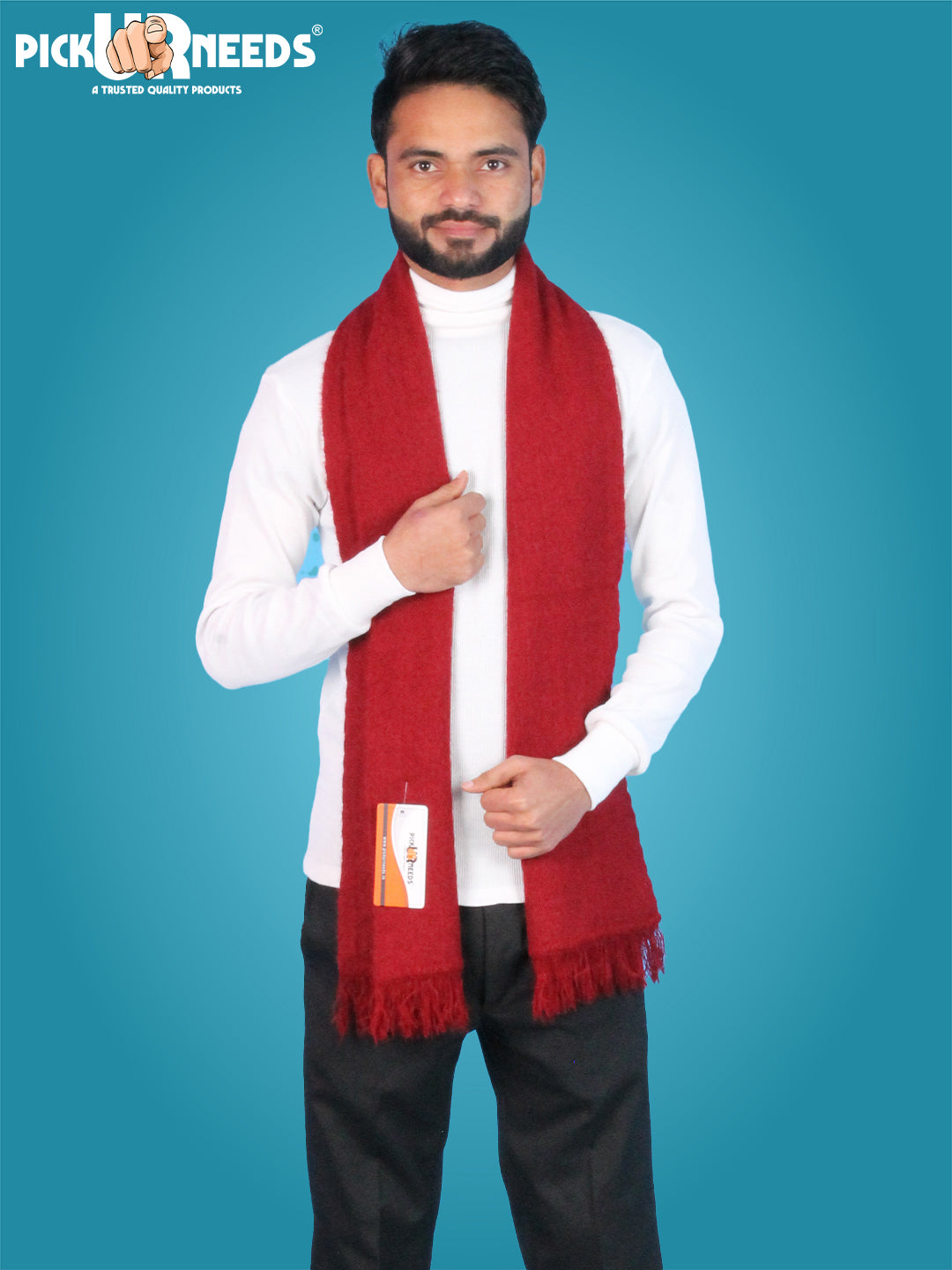 Pick Ur Needs Premium Winter Knit Muffler for Men Soft Woolen Neck Scarf with Stylish Pattern Warm & Comfortable Winter Wear for Outdoor & Casual Use