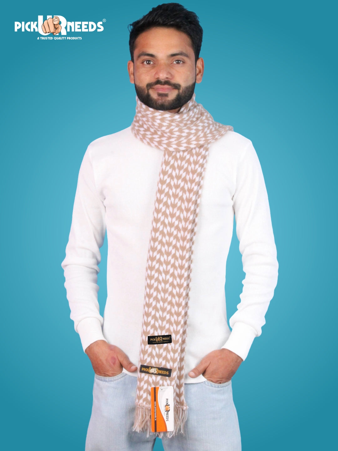 Pick Ur Needs Soft Warm Woolen Premium Winter Muffler for Men Scarf with Stylish Check Pattern Long & Comfortable Cold Weather Neck Wrap