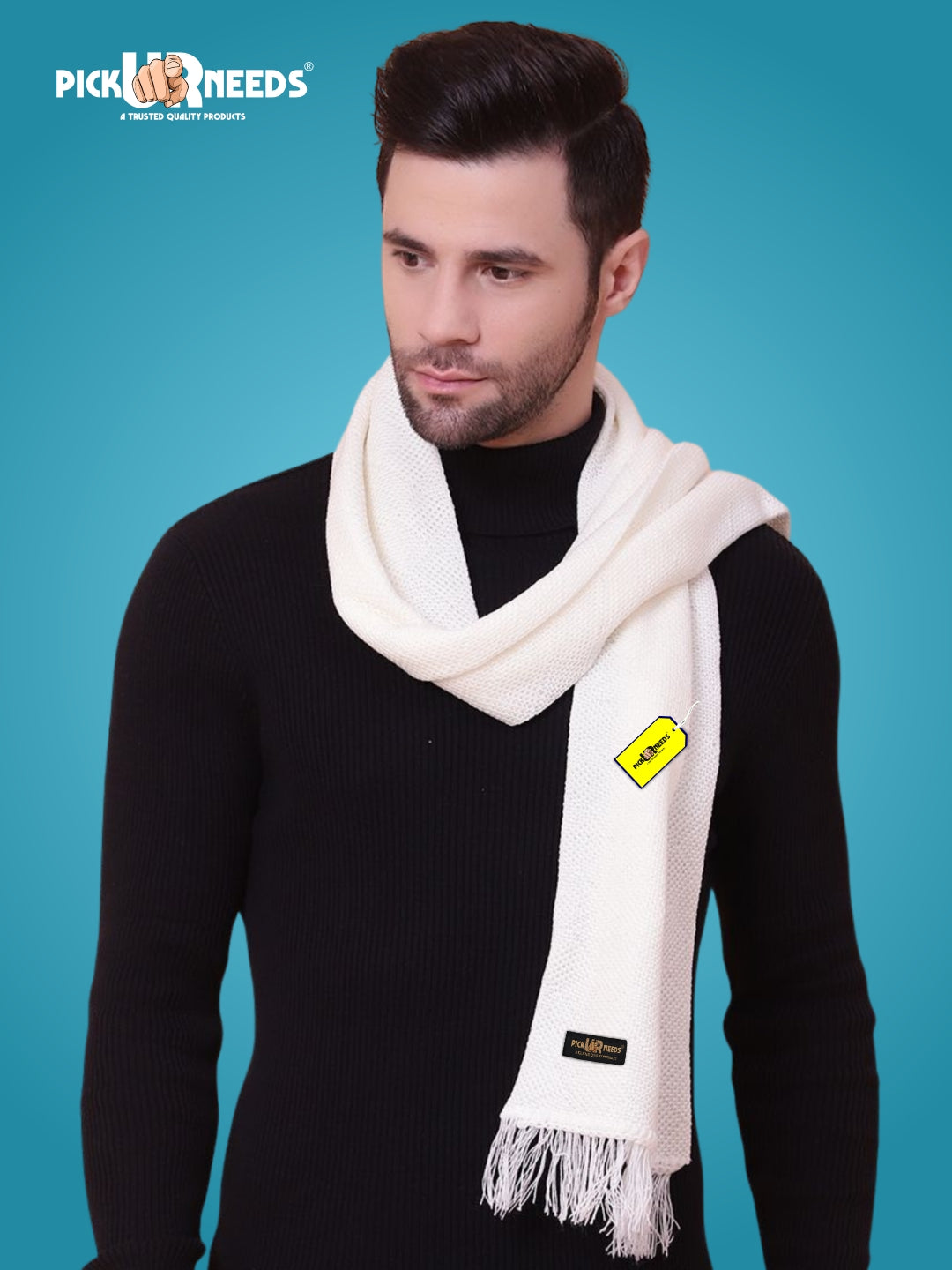 Pick Ur Needs Premium Soft, Warm & Breathable Wool Blend Winter Scarf for Men Fashionable Elegant Muffler