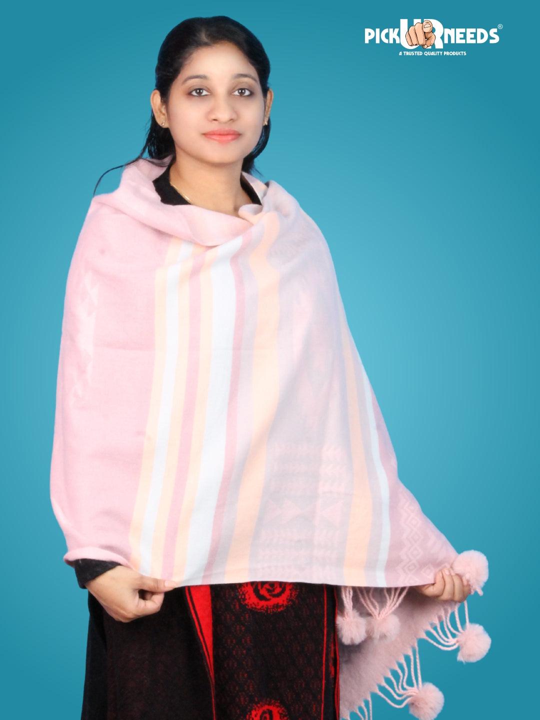 Pick Ur Needs Women's Soft Winter Shaw Warm Wool Blend Wrap  Stylish Tassel Stole