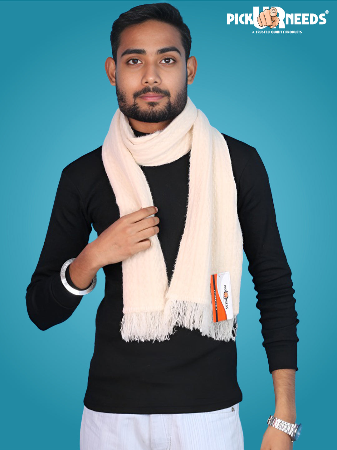 Pick Ur Needs Premium Winter Knit Muffler for Men Soft Woolen Neck Scarf with Stylish Pattern Warm & Comfortable Winter Wear for Outdoor & Casual Use