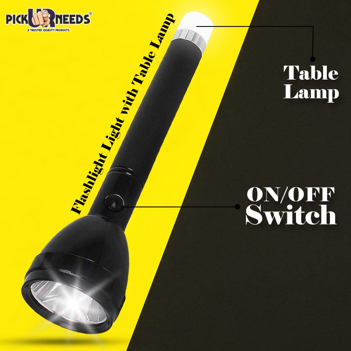 Pick Ur Needs Rechargeable 2 in 1 Long Range 50 Watt Led Torch with Long Emergency Tube Light with Duel Battery