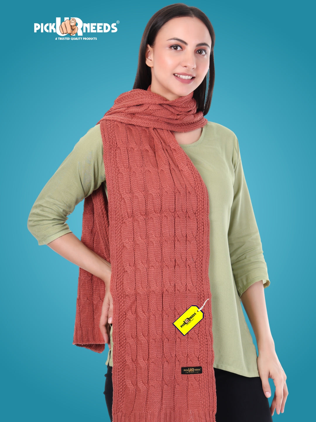 Pick Ur Needs Women’s Woolen Muffler Soft & Warm Knitted Scarf Winter Neck Wrap Premium Acrylic Wool Stylish Hand-Washable