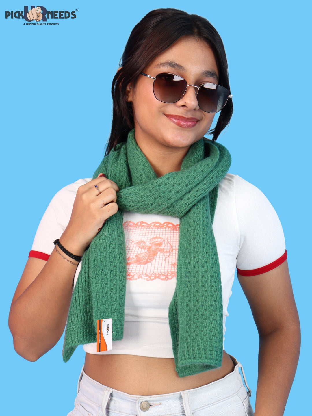 Pick Ur Needs Womens Soft Muffler Scarf, Lightweight Knitted Winter Stole, Warm & Cozy Long Neck Wrap for Women & Girls