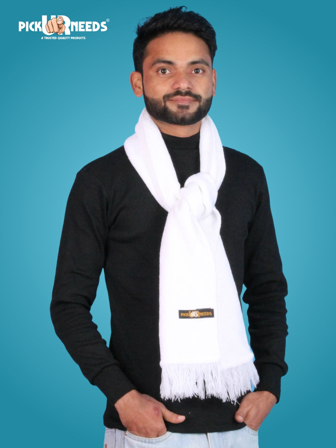 Pick Ur Needs Premium Soft Winter Muffler for Men Lightweight Warm Woolen Scarf Stylish Neck Muffler for Outdoor & Casual Use