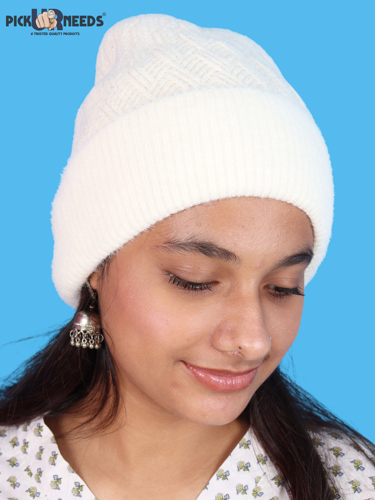 Pick Ur Needs Women & Girls Winter Beanie Cap Cozy & Soft Knitted Warm Hat with Stretchable Fit