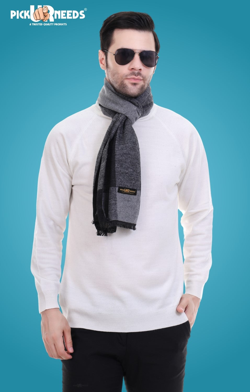 Pick Ur Needs Stylish Men’s Muffler – Warm, Soft & Trendy Winter Accessory