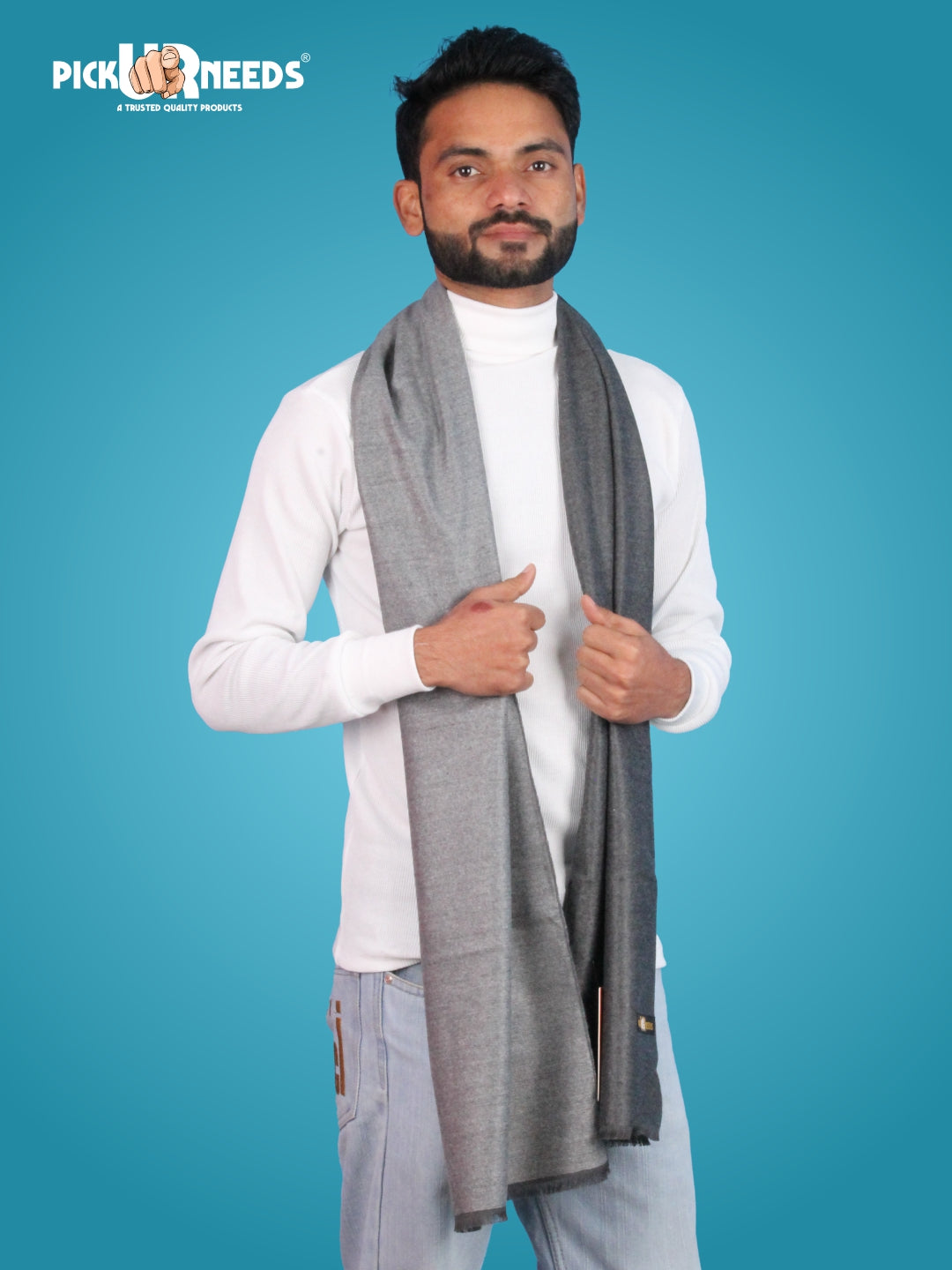Pick Ur Needs Reversible Winter Muffler for Men Dual-Color Soft Woolen Scarf Warm, Stylish & Lightweight Muffler for Casual, Office & Outdoor Wear