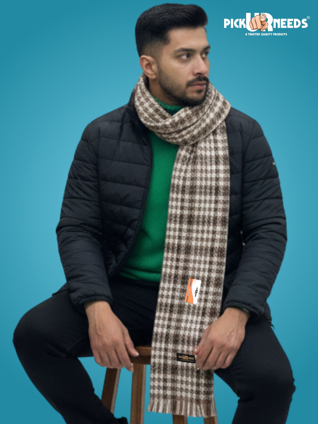Pick Ur Needs Soft, Warm & Breathable Premium Wool Blend Winter Scarf for Men Fashionable Elegant Muffler