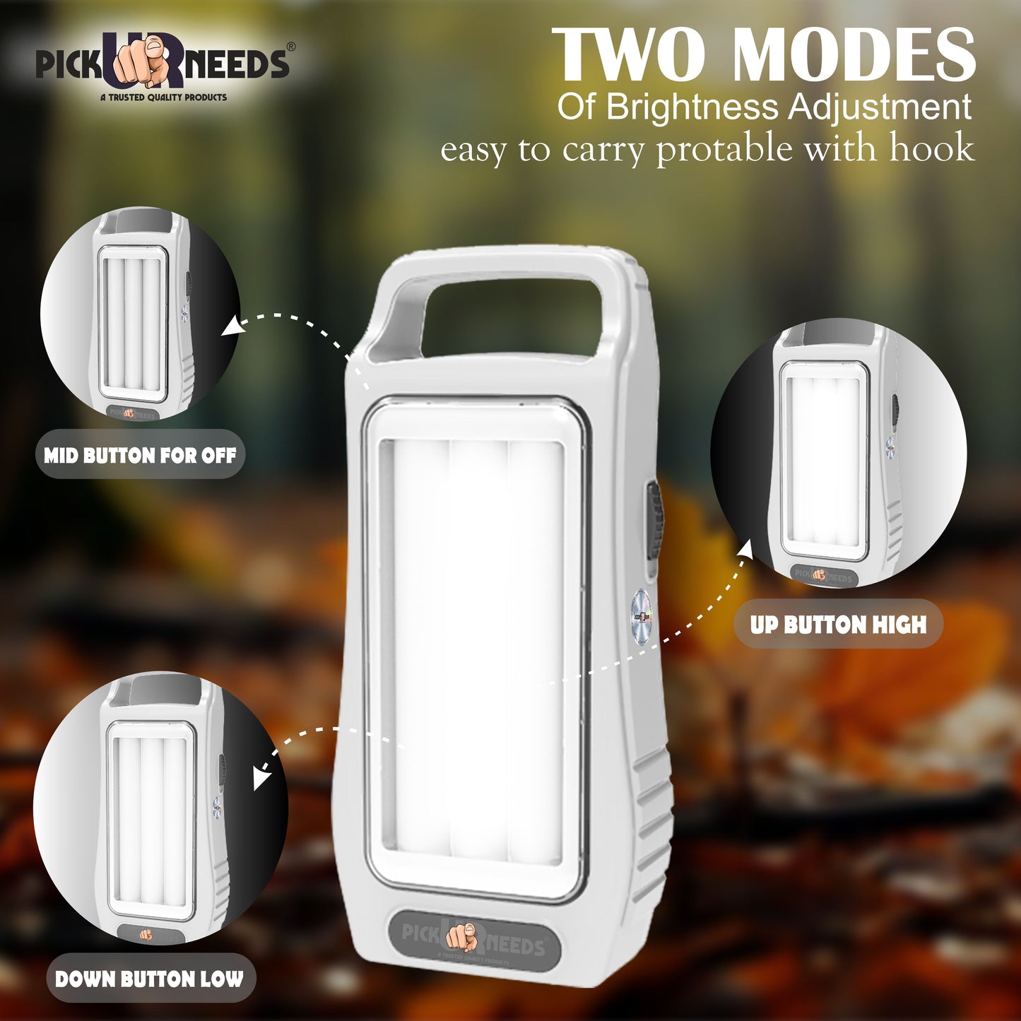 Pick Ur Needs Rechargeable Home Emergency Lantern With 3 Bright Tube Light Long Battery Backup 5 hrs Torch Emergency Light