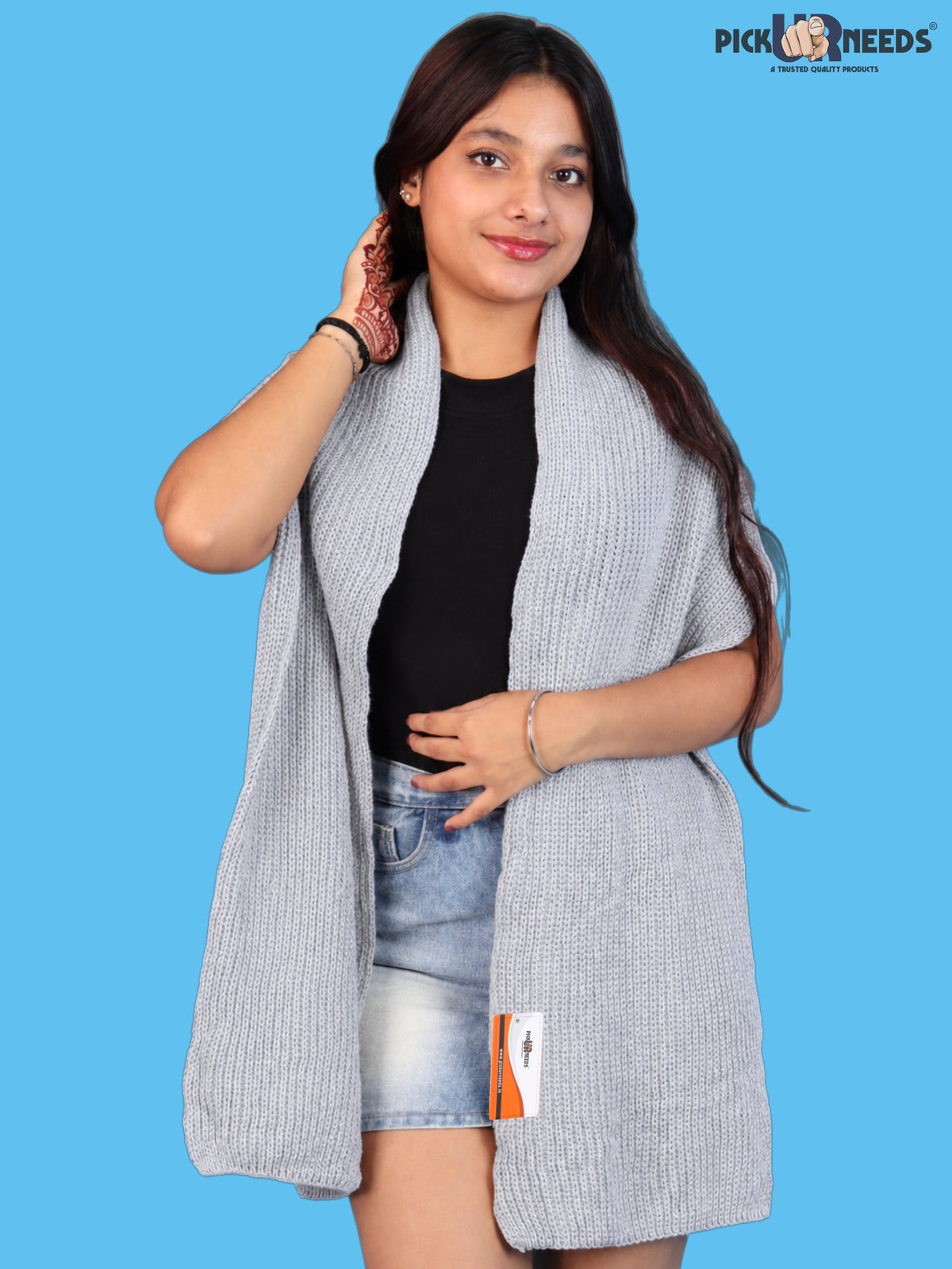 Pick Ur Needs Soft Warm Winter Muffler Shawl Stole Knitted Wrap for Girls & Women Stylish Lightweight Shoulder Scarf