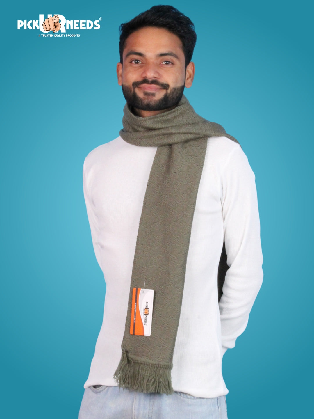 Pick Ur Needs Premium Soft Winter Muffler for Men Lightweight Warm Woolen Scarf Stylish Neck Muffler for Outdoor & Casual Use