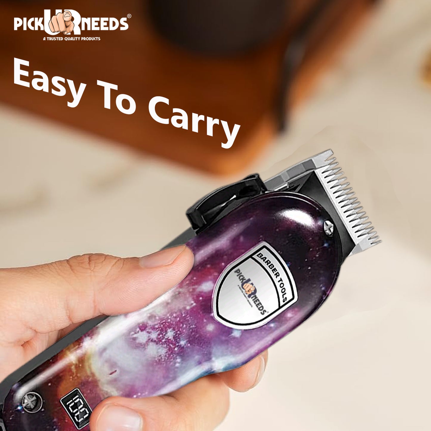 Pick Ur Needs Rechargeable Hair Trimmer/Clipper For Men With Display 8 In 1 Professional Blade Trimmer 180 min Runtime 8 Length Settings  (Multicolor)