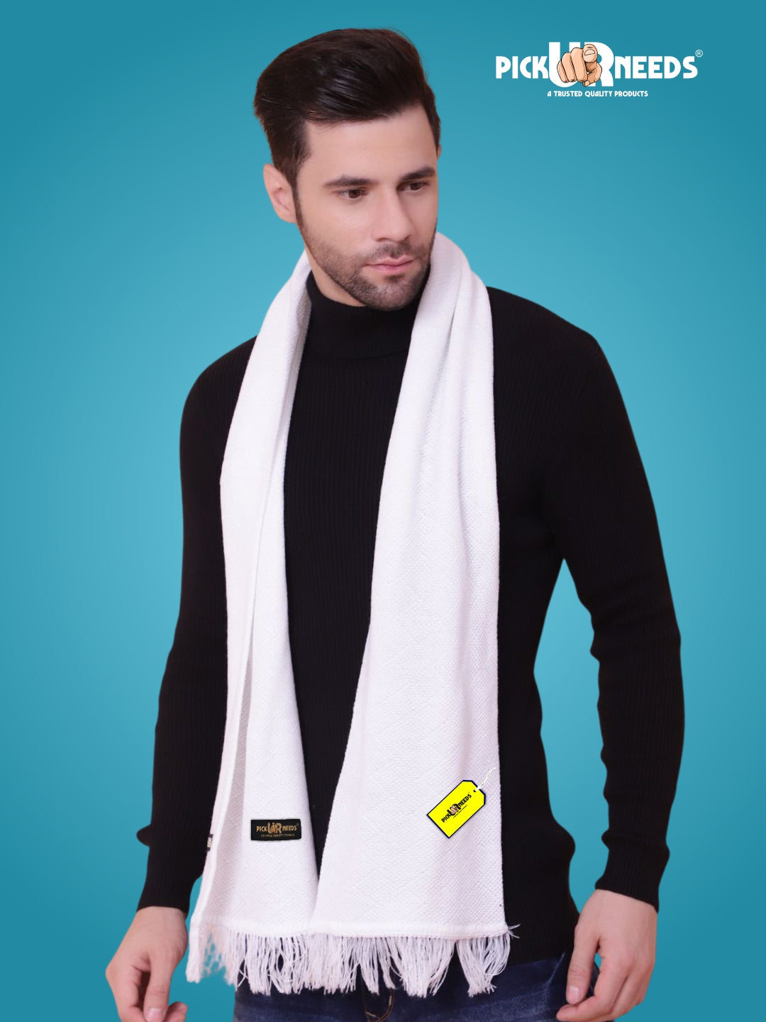 Pick Ur Needs Premium Soft, Warm & Breathable Wool Blend Winter Scarf for Men Fashionable Elegant Muffler