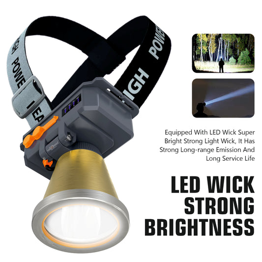 Pick Ur Needs Chargeable Head Lamp 3 Blink Mode Aluminum Body 2000mAh Battery 150W Bright LED 3 hrs Torch Emergency Light