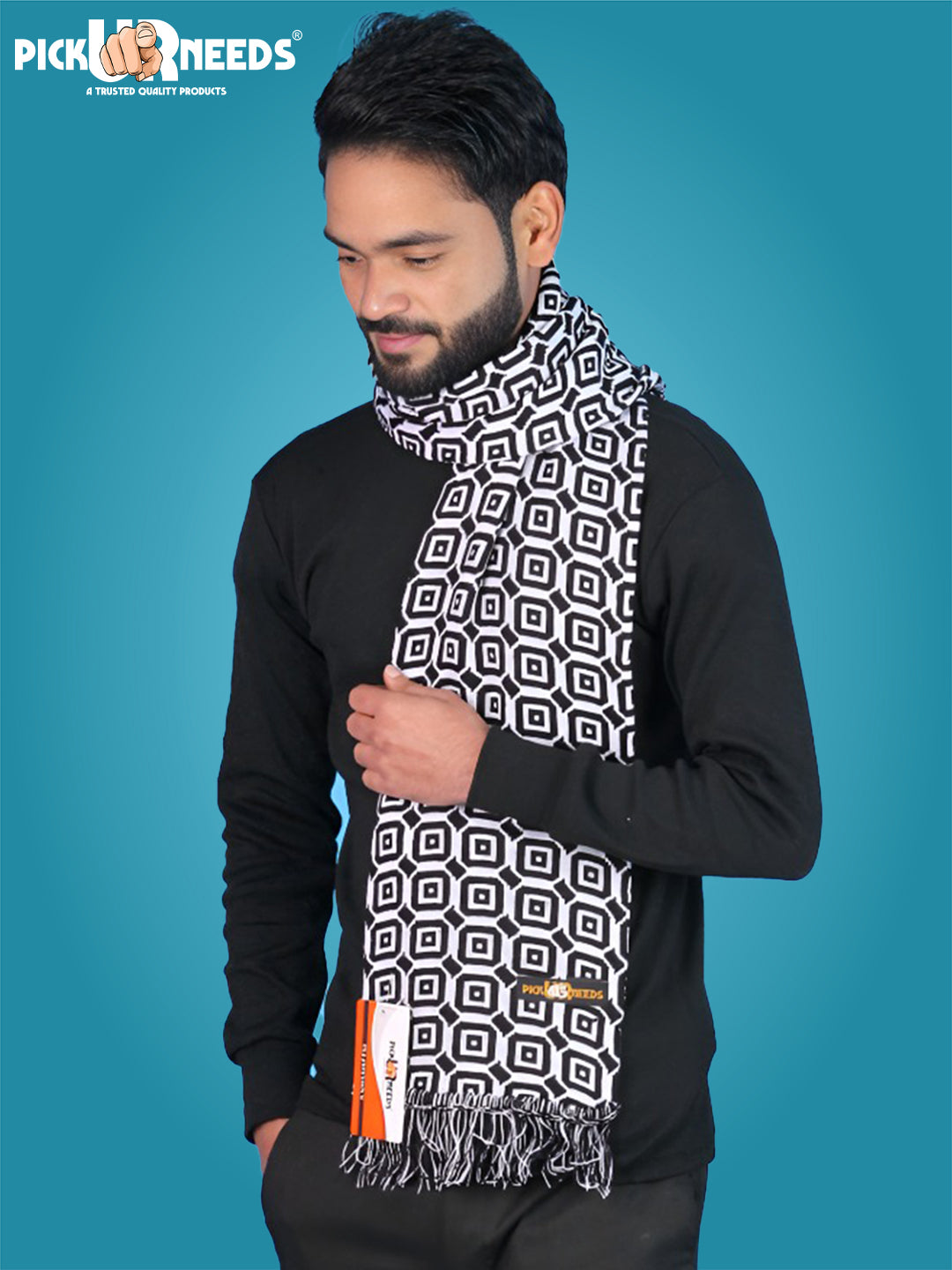 Pick Ur Needs Geometric Print Men Muffler