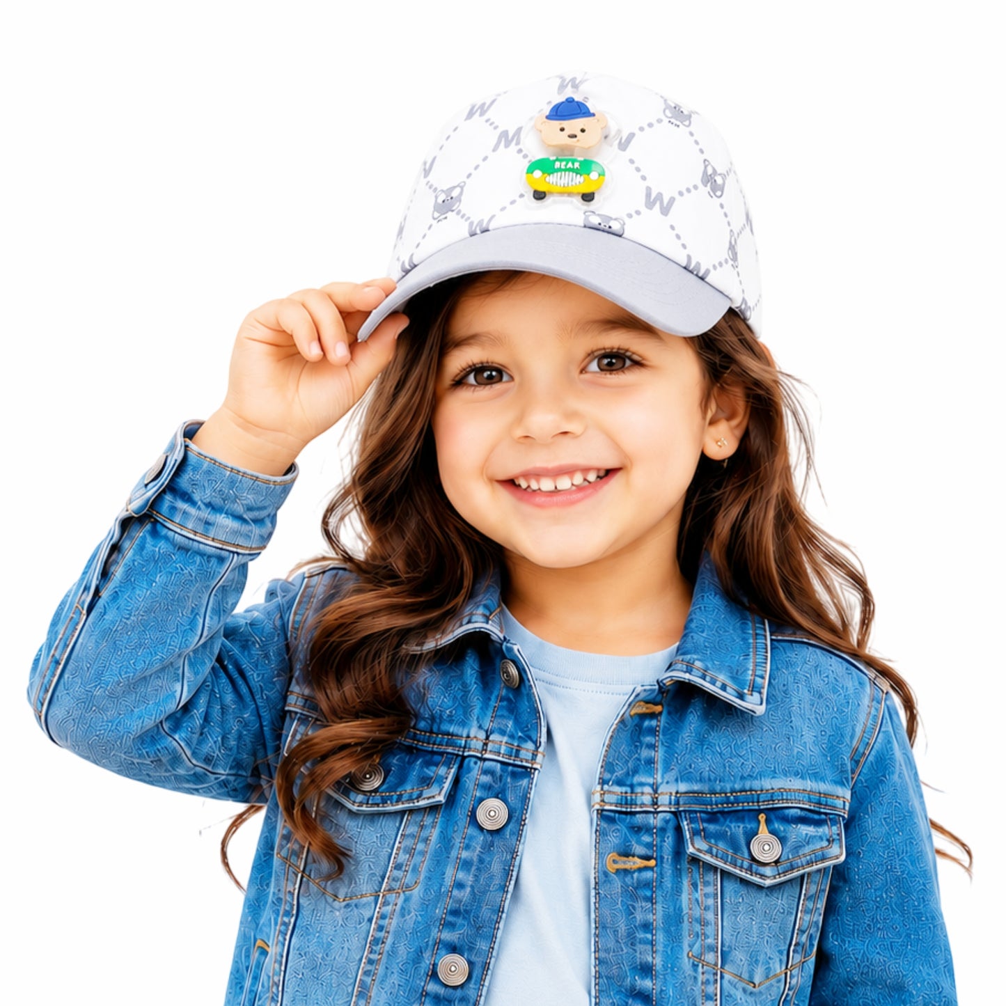 Pick Ur Needs Kids Baseball Cap with Cute Bear LED Light Design Comfort Fit for Boys & Girls Adjustable Buckle