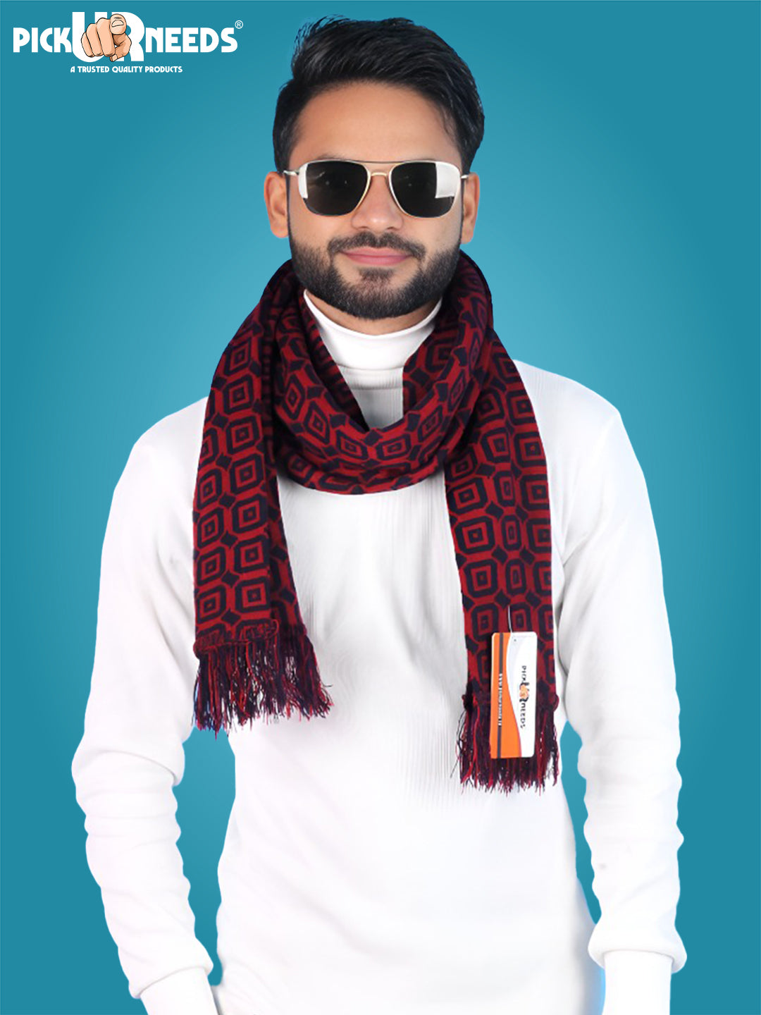 Pick Ur Needs Geometric Print Men Muffler