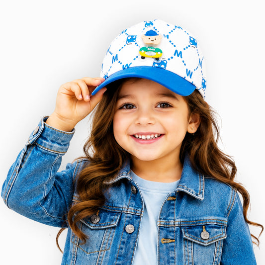 Pick Ur Needs Kids Baseball Cap with Cute Bear LED Light Design Comfort Fit for Boys & Girls Adjustable Buckle