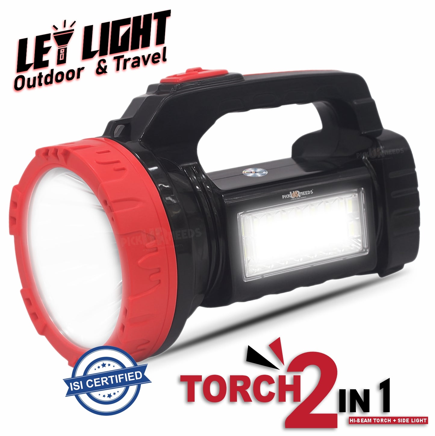 Pick Ur Needs 50W Emergency Long Range Rechargeable Search Laser with 16 SMD Bright 8 hrs Torch Emergency Light (Red, Black)
