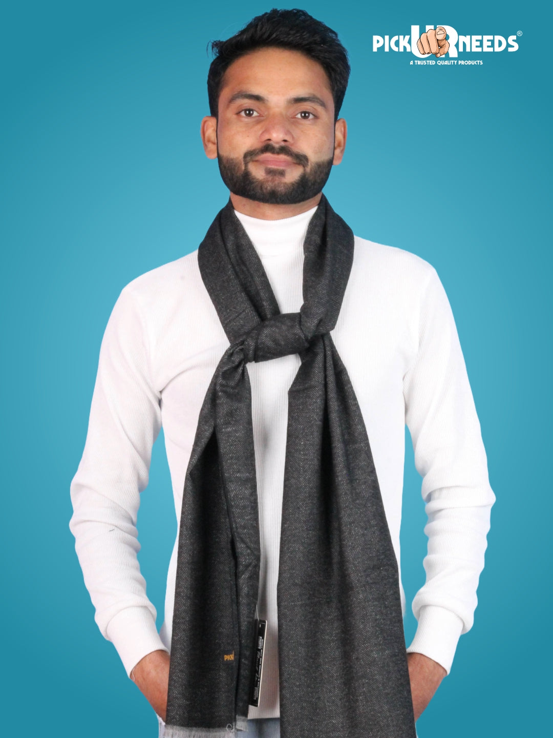 Pick Ur Needs Premium Winter Muffler for Men Soft Wool-Blend Checked Scarf Warm, Lightweight & Stylish Muffler for Office, Casual & Outdoor Wear
