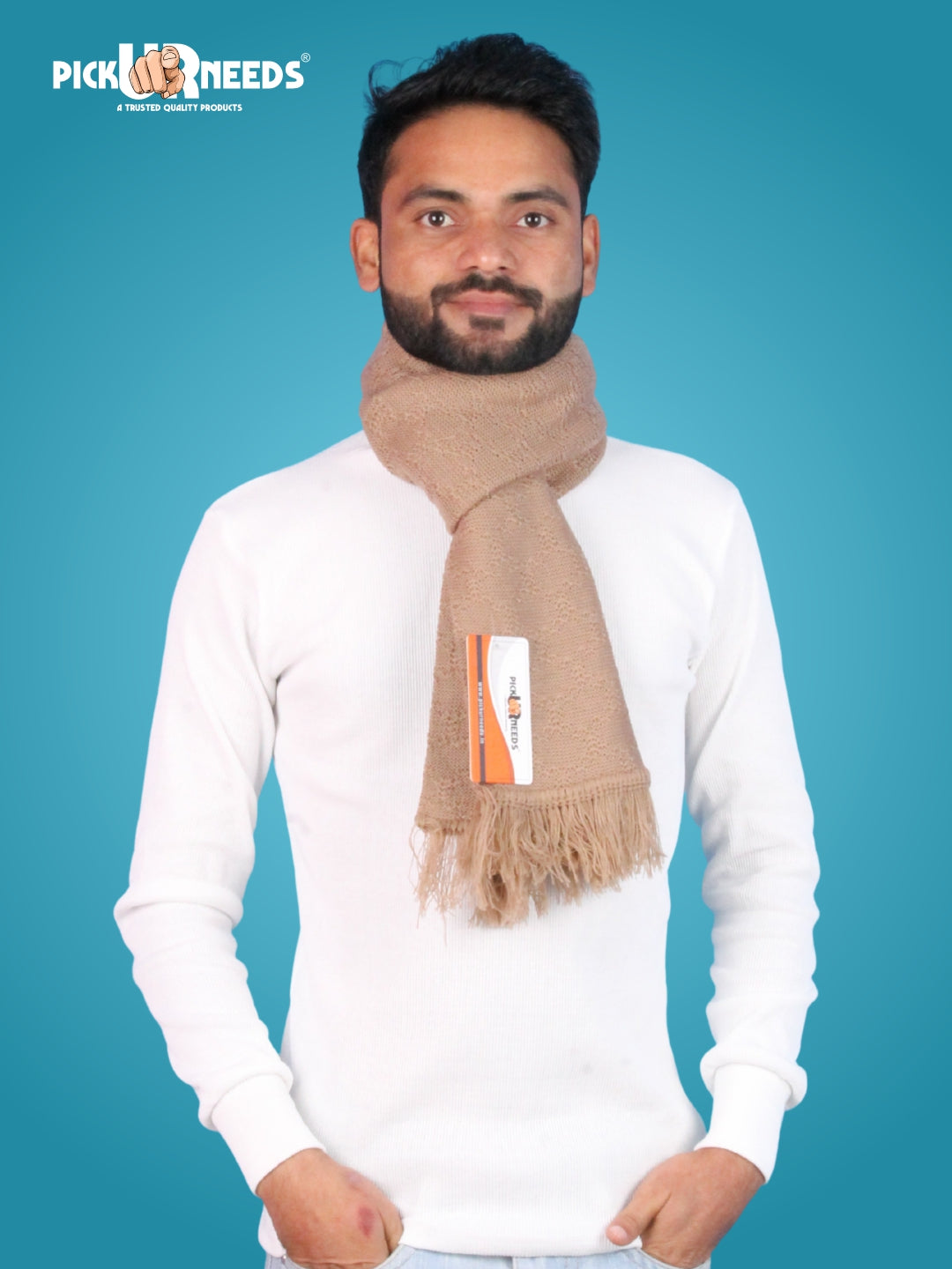 Pick Ur Needs Premium Soft Winter Muffler for Men Lightweight Warm Woolen Scarf Stylish Neck Muffler for Outdoor & Casual Use