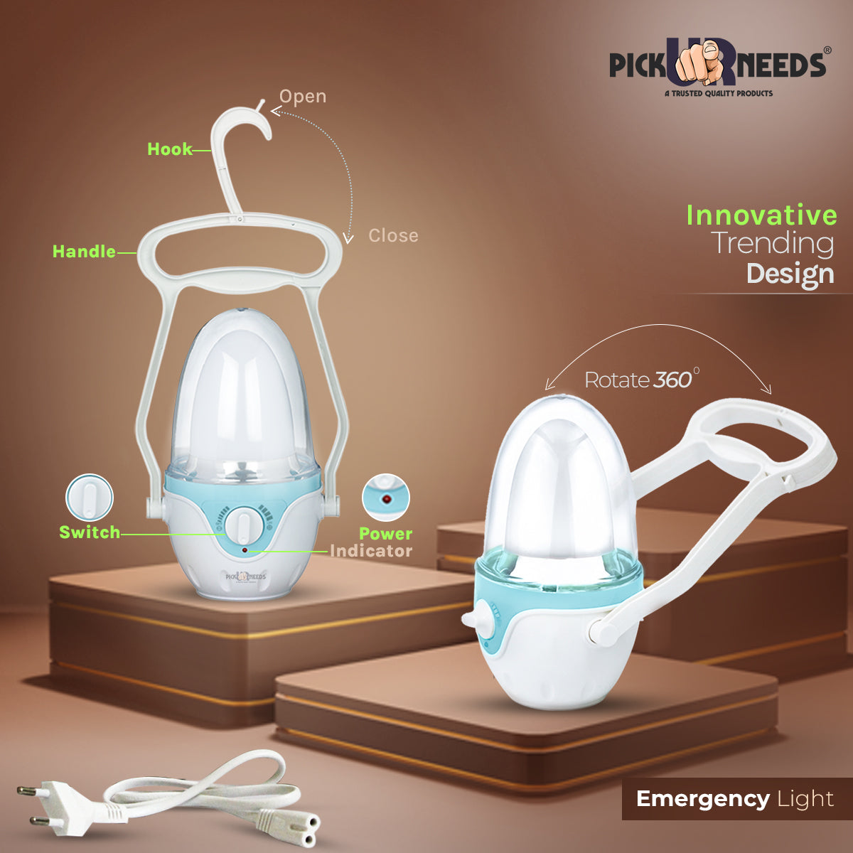 Pick Ur Needs Home Emergency Rechargeable LED Lantern Lamp Light With Solar Panel 12 hrs Lantern Emergency Light (With Solar)