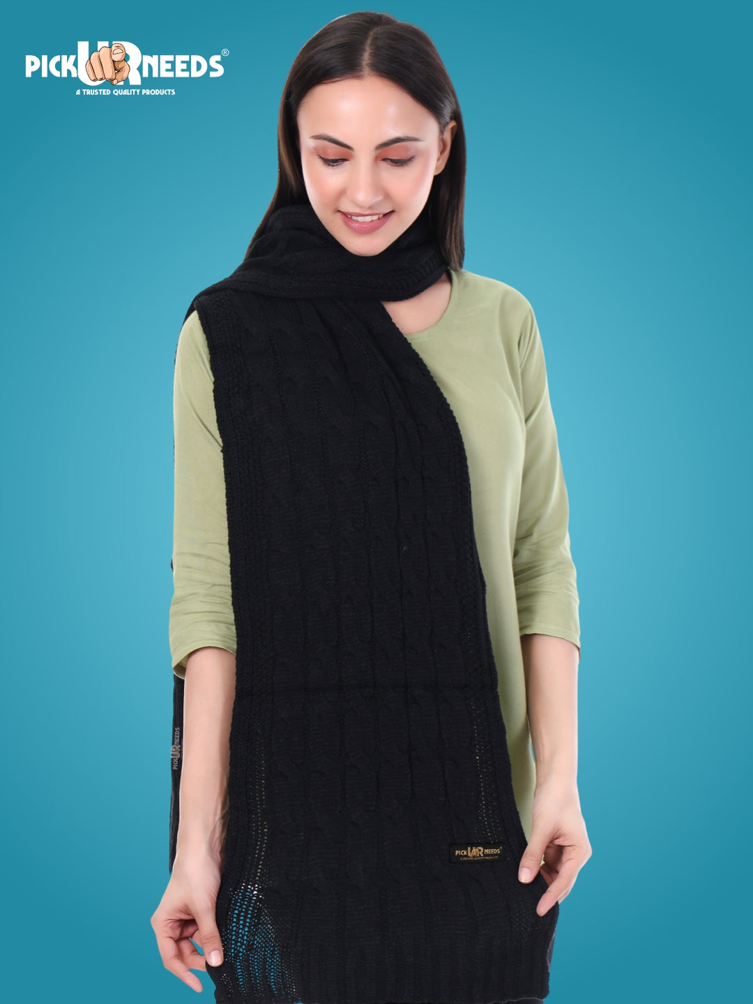 Pick Ur Needs Women’s Woolen Muffler Soft & Warm Knitted Scarf Winter Neck Wrap Premium Acrylic Wool Stylish Hand-Washable