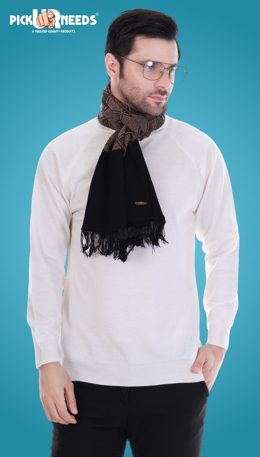 Pick Ur Needs Men’s Premium Winter Scarf Soft Knitted Muffler with Diamond Pattern Warm, Stylish & Lightweight for Cold Weather