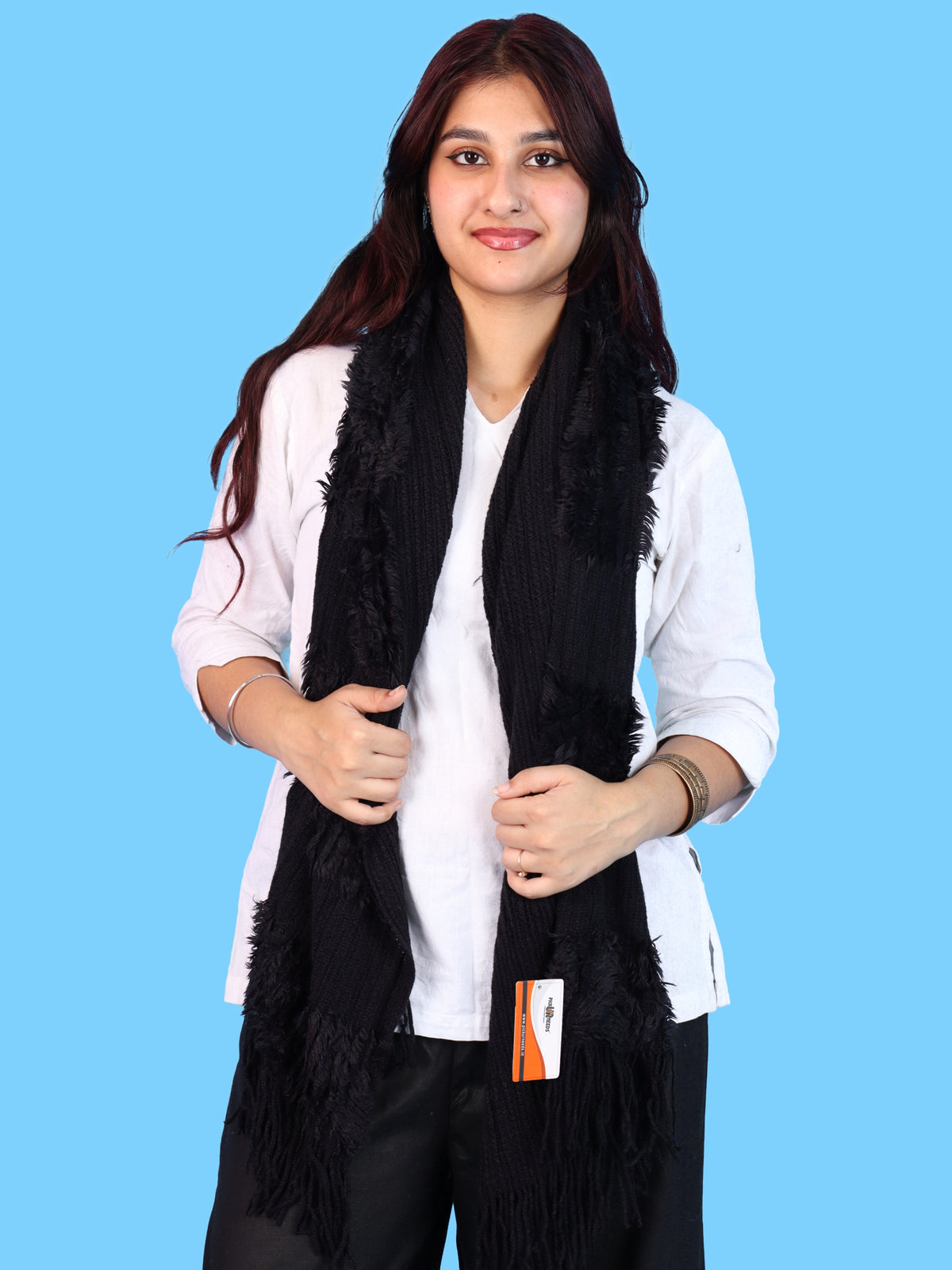 Pick Ur Needs Premium Winter Muffler for Women & Girls Soft Textured Woven with Fringe Detailing Warm Lightweight Neck Wrap