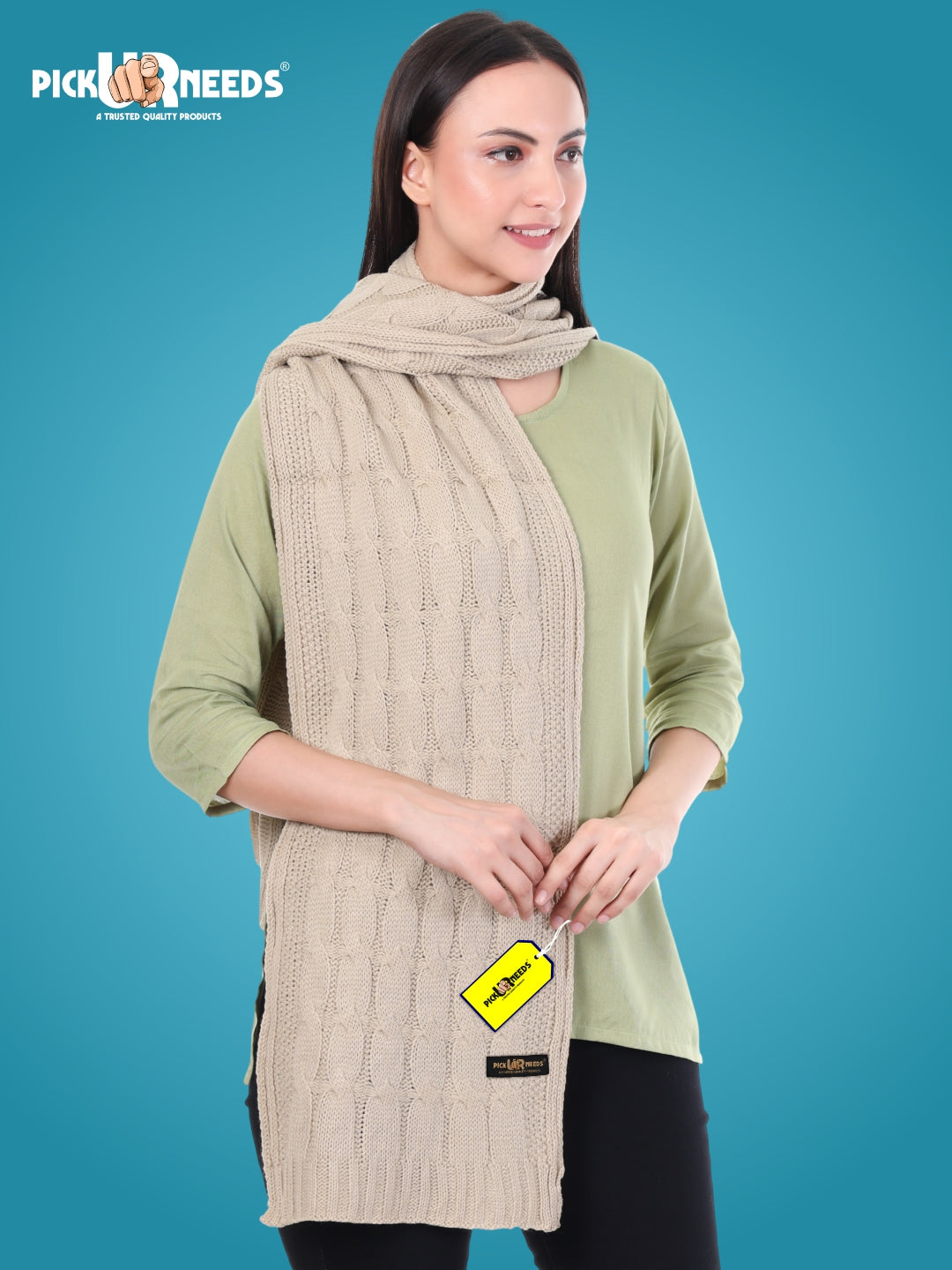 Pick Ur Needs Women’s Woolen Muffler Soft & Warm Knitted Scarf Winter Neck Wrap Premium Acrylic Wool Stylish Hand-Washable