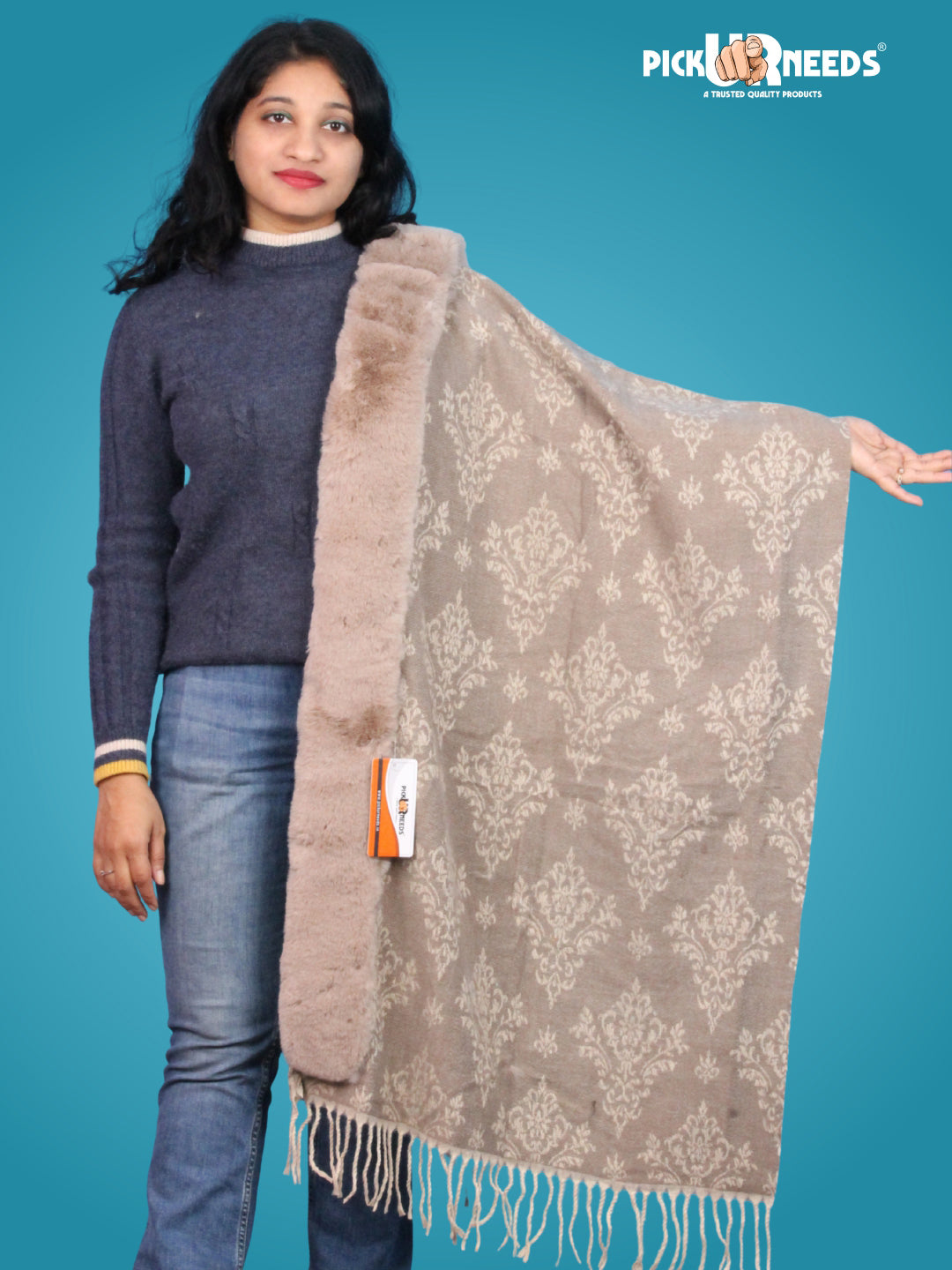 Pick Ur Needs Pashmina Self Design Women Shawl