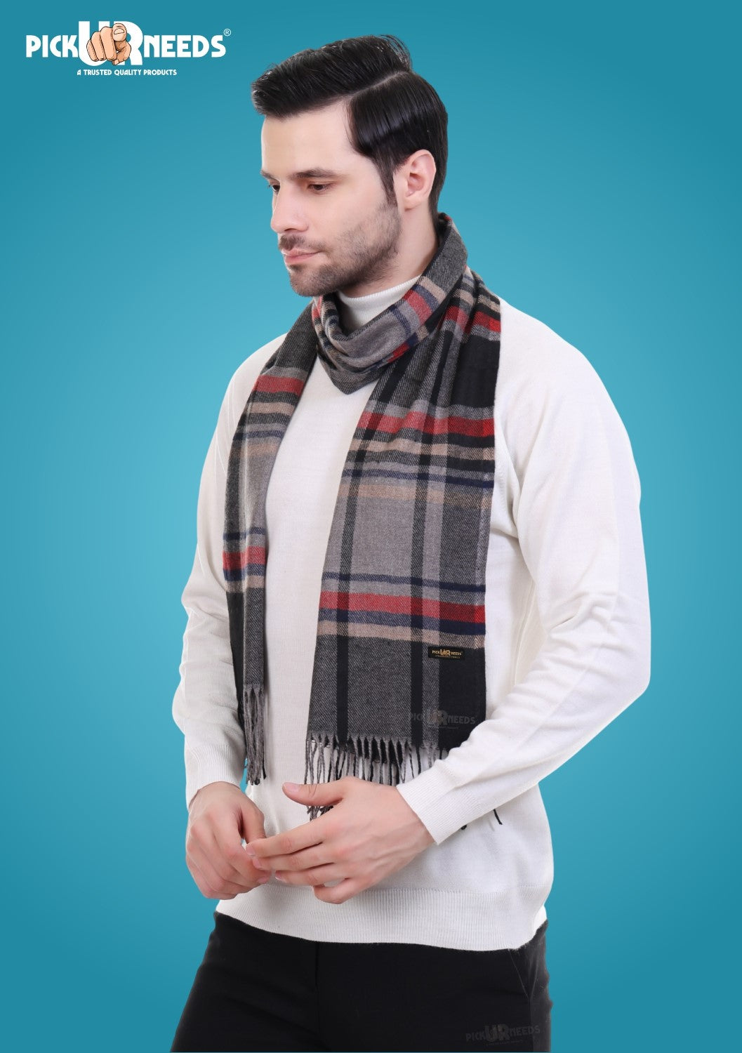 Pick Ur Needs Stylish Men’s Muffler – Warm, Soft & Trendy Winter Accessory