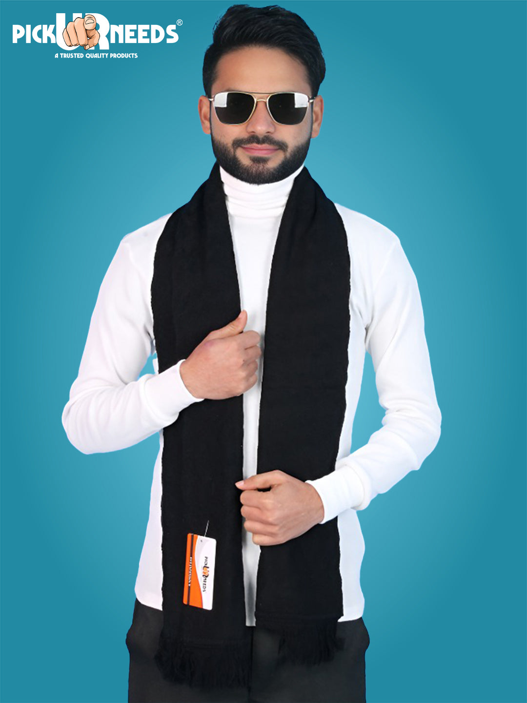Pick Ur Needs Men’s Signature Winter Muffler Ultra-Soft Textured Scarf for Cold Weather Elegant Daily & Office Wear Muffler for Men