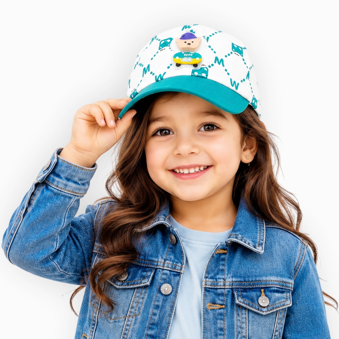 Pick Ur Needs Kids Baseball Cap with Cute Bear LED Light Design Comfort Fit for Boys & Girls Adjustable Buckle