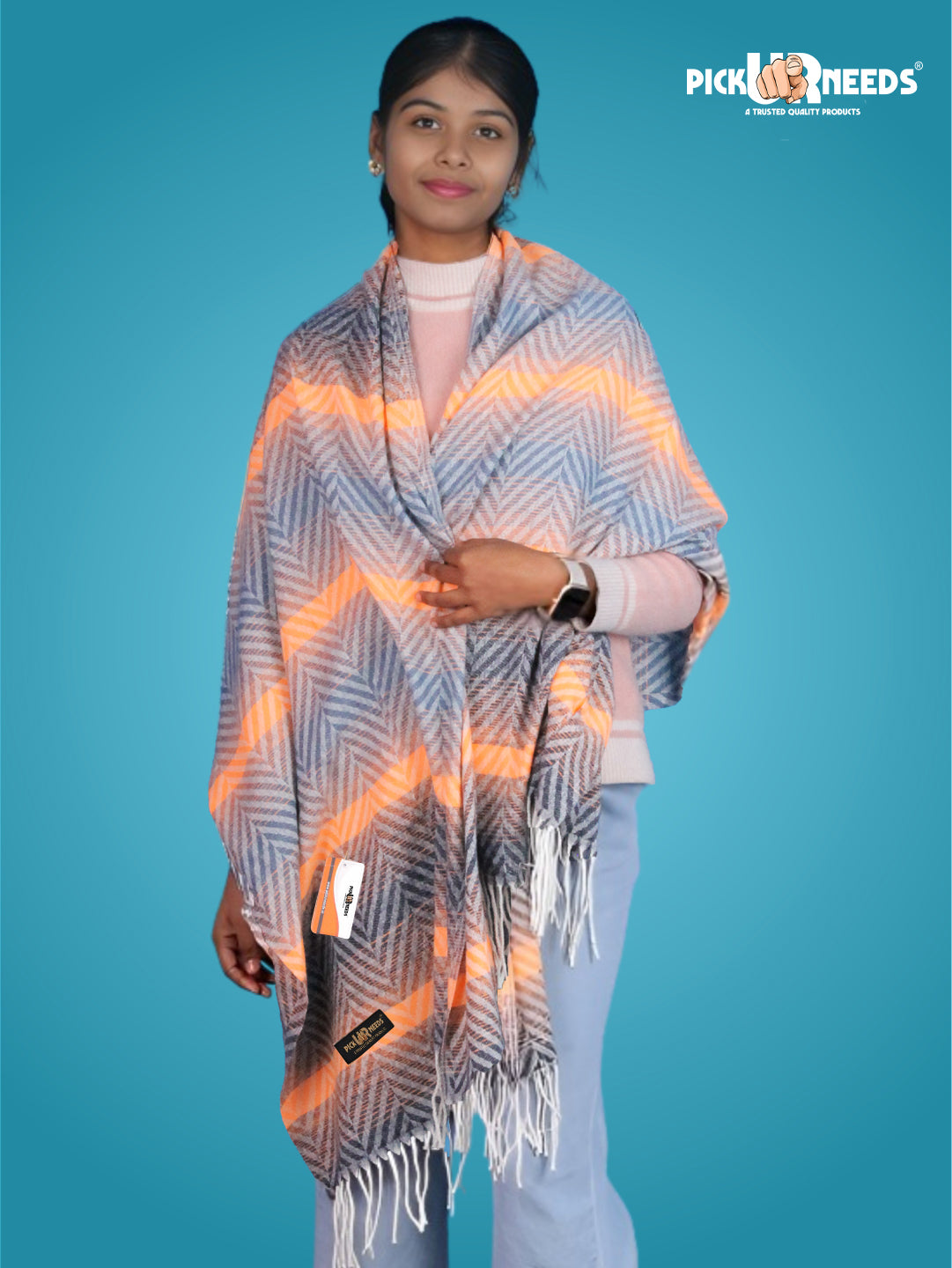Pick Ur Needs Women's Designer Shawl Cozy Winter Wrap Soft Lightweight Shawl for Office & Travel