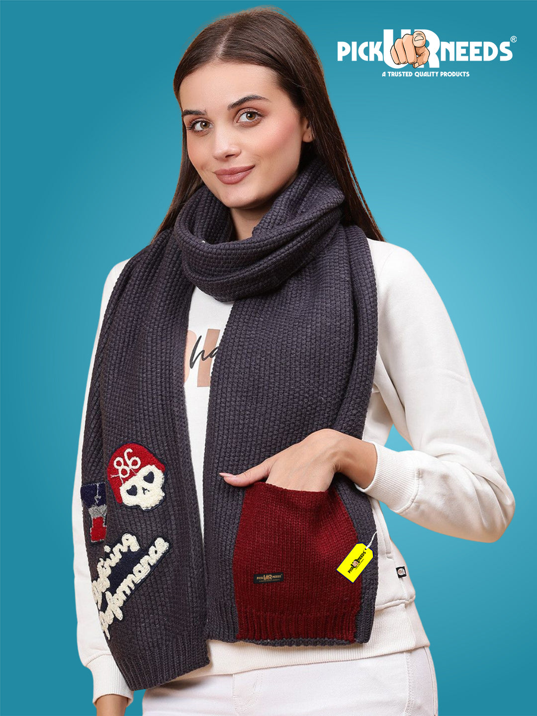 Pick Ur Needs Self Design Women Muffler