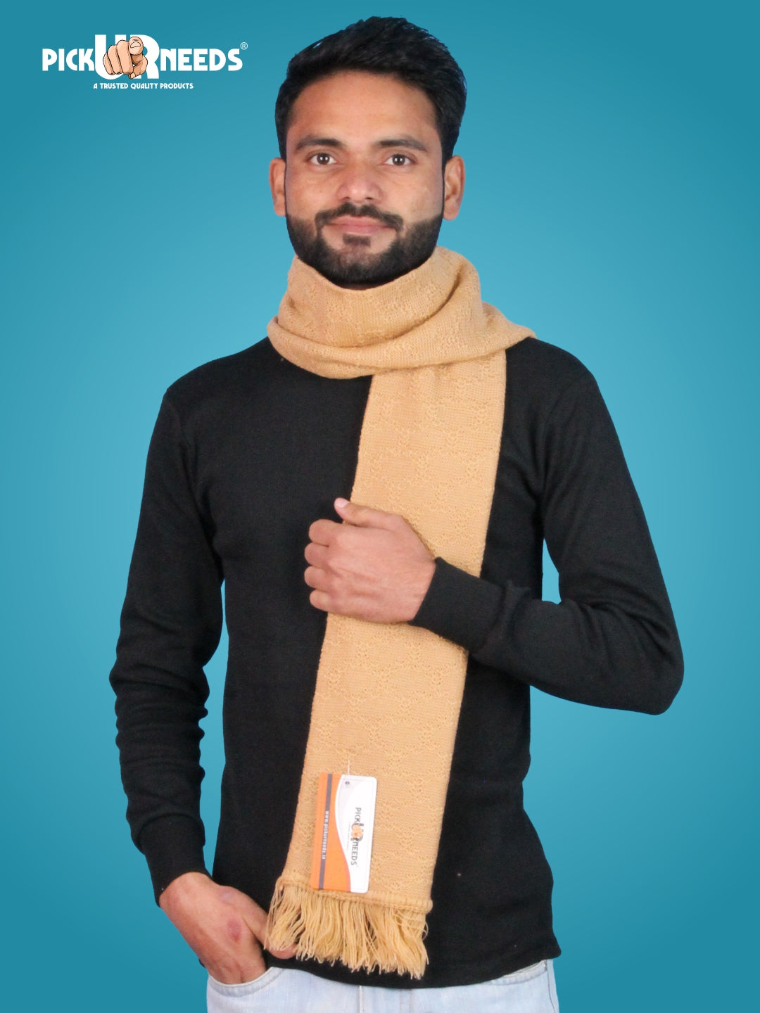 Pick Ur Needs Premium Soft Winter Muffler for Men Lightweight Warm Woolen Scarf Stylish Neck Muffler for Outdoor & Casual Use