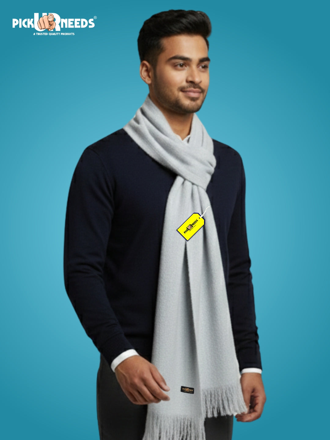 Pick Ur Needs Premium Winter Knit Muffler for Men Soft Woolen Neck Scarf with Stylish Pattern Warm & Comfortable Winter Wear for Outdoor & Casual Use